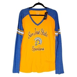 CHAMPION San Jose State Spartan Logo Long Sleeve Top XL NWT
